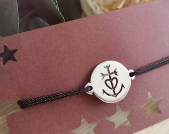 Camargue Cross bracelet - ø18mm - 925 silver finish - Color and size of your choice.