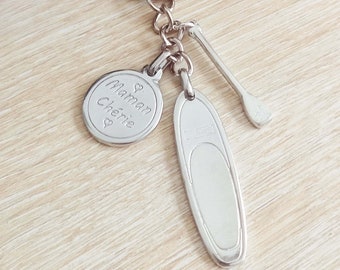 Keychain - "Paddle...." - in customizable raw tin to offer moms, dads, sporty granny