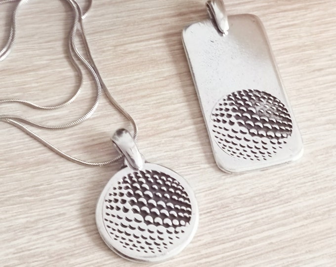 Pendant "Golf ball" - tinplate finish silver 925 - with or without chain