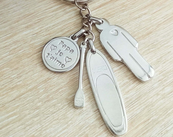 Keychain - "Paddle...." - in customizable raw tin to offer moms, dads, sporty granny