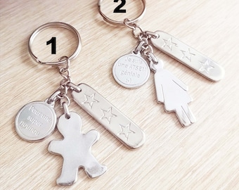 Keychain to say I love you to his mom, grandma, sister, auntie.... - Raw tin