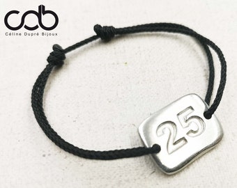 Bracelet "25" rectangle 15x20mm - raw tin