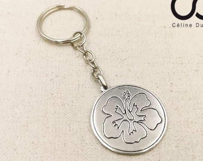 Key door "Hibiscus" tin silver finish 925 - 30 mm