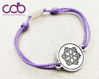 "Snowflake" bracelet, white iron, 925 silver finish - ø18mm, color of your choice