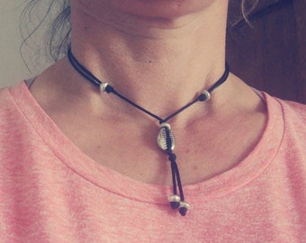 Adjustable Cowrie / Shell necklace - color and cord of your choice