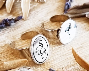 Pink Flamingo Ring - Model of your choice - TM - Made in France