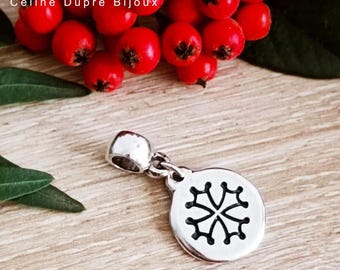 Charm's Occitan Cross - for bracelet - ø16mm - tinplate 925 silver finish