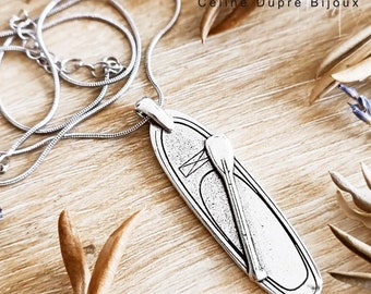 Pendentif PADDLE avec ou sans chaine -  étain finition argent - modèle au choix - made in France