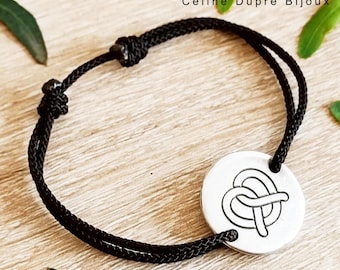 Bretzel/Alsace Bracelet - tinplate 925 silver finish - Round ø20mm