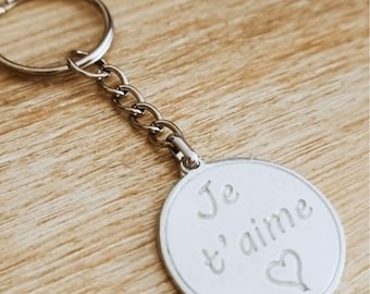 Tinplate jewelry - Keyring to say "I love you" - ø30mm - in raw tinplate