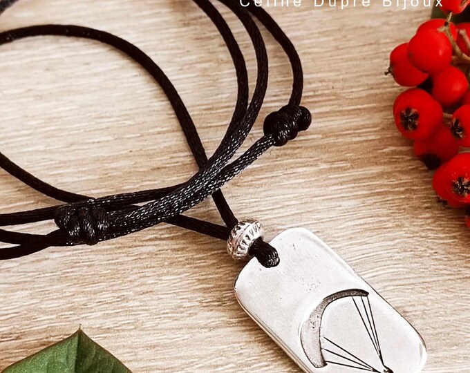 Paraglider necklace - medal and cord of your choice