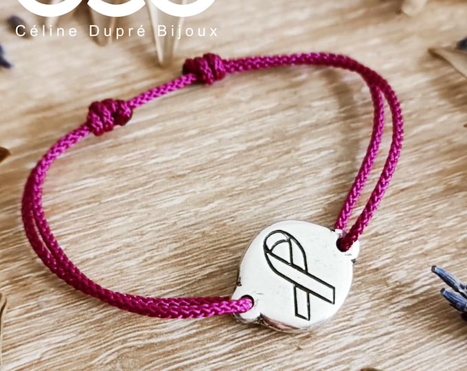 Pink October / Cancer Bracelet - 925 silver finish - ø15mm
