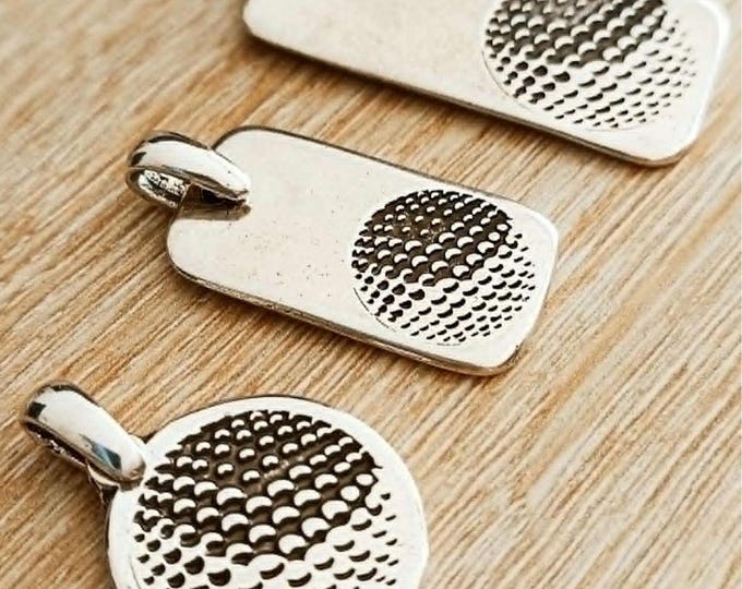 Pendant "Golf ball" - tinplate finish silver 925 - with or without chain