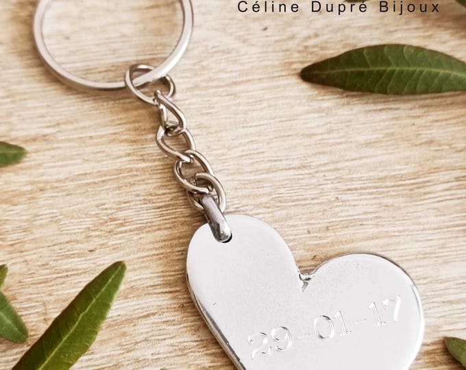 Tinplate key ring - Heart - model of your choice