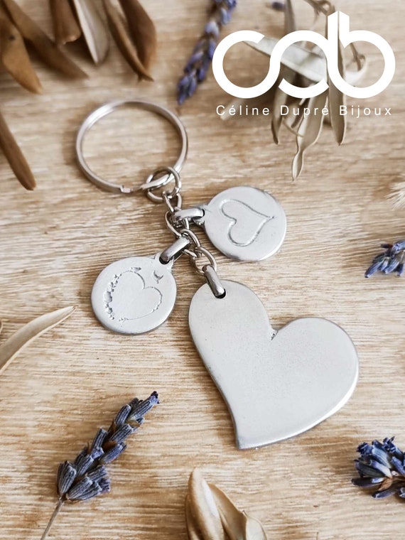 Porte-clés Nine West 3 breloques avec porte-clés coeur