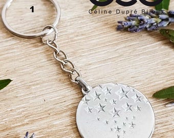 Tinplate key ring - Stars - model of your choice