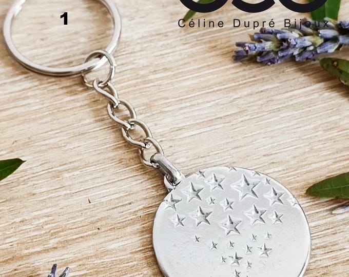 Tinplate key ring - Stars - model of your choice