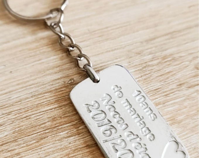 Raw tinplate medal 2016/2026 - Rectangle 20x40mm