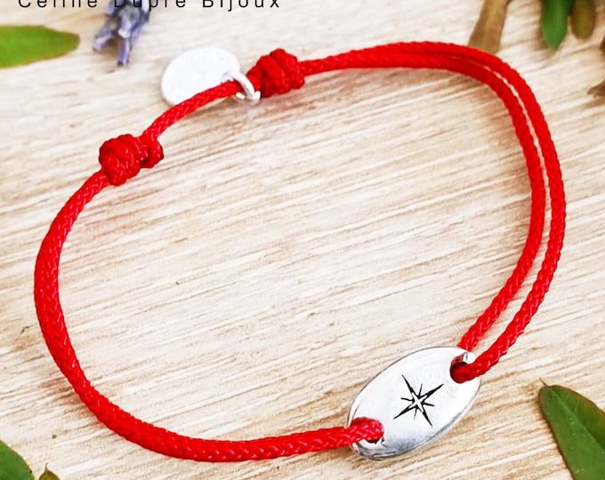 Star bracelet - tinplate silver finish - Oval 9x15mm