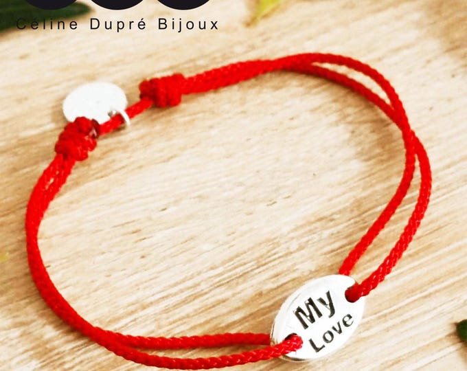 Bracelet to say I love you - MY LOVE - size and color of your choice - silver finish