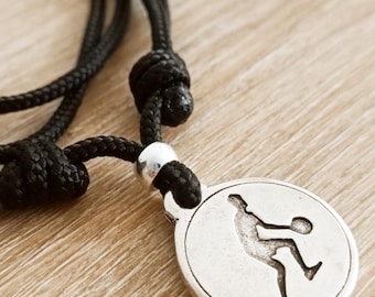 Tambourine Player Necklace with Paracord cord ø3mm - pendant ø25mm - size and color of your choice