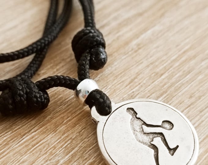 Tambourine Player Necklace with Paracord cord ø3mm - pendant ø25mm - size and color of your choice