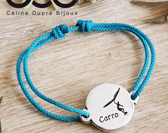 Wingfoil Carro bracelet - Round ø18mm - Adjustable cord size and color of your choice