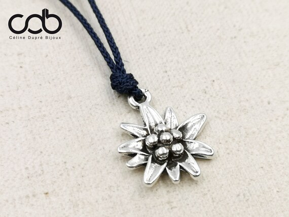 choice of color cord Adjustable Snowflake Tin finish necklace 925 Silver