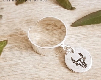 Ring with Taurus tassel ø12mm - ring of your choice