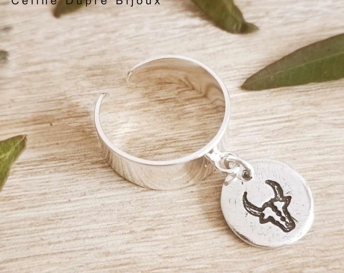 Ring with Taurus tassel ø12mm - ring of your choice