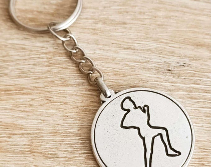 Tinplate key ring - Running - ø30mm