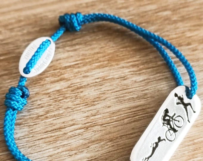 Triathlon Bracelet - 10x30mm - braided cord of your choice