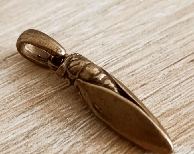 Cicada Pendant - Brass Finish - 7x28mm
