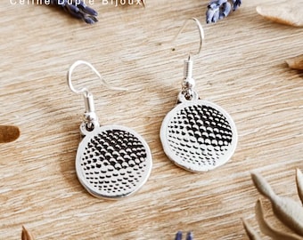 Golf Ball earrings - 925 silver finish tinplate - Hooks of your choice
