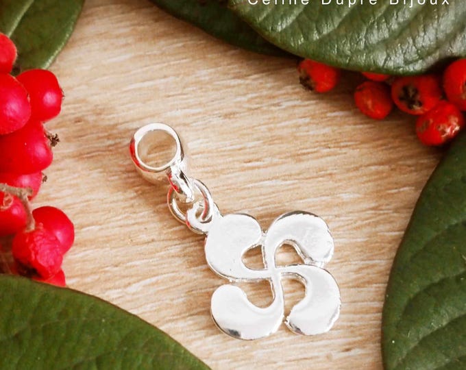 Charm's "Lauburu / Basque cross" for bracelet - tinplate finish 925 silver - model of your choice