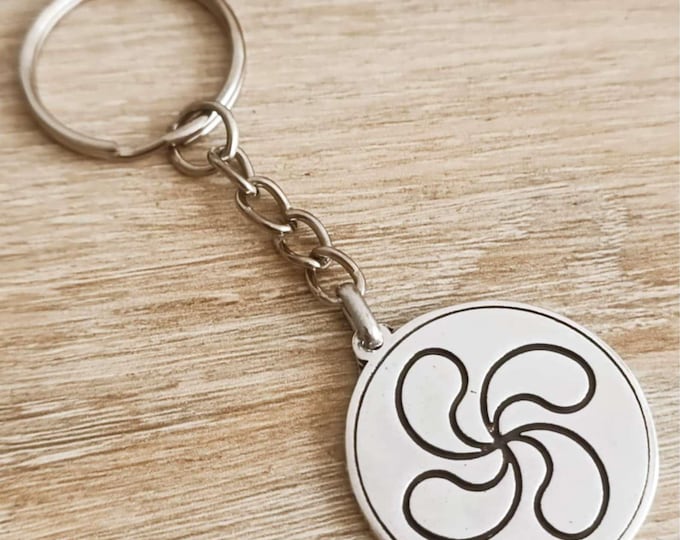 Basque Cross / Lauburu key ring ø30mm - Made in France
