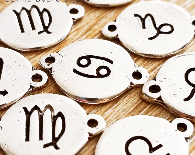 Virgo Zodiac Sign Bracelet - 925 Silver Finish Medal - ø16mm - Adjustable Cord of Your Choice