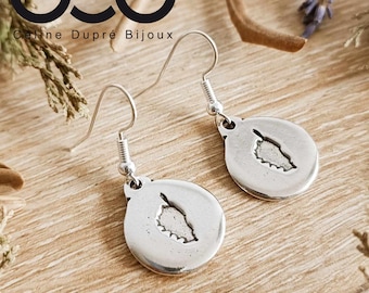 Boucles d'oreilles Corse  - étain finition argent 925 - Crochets au choix