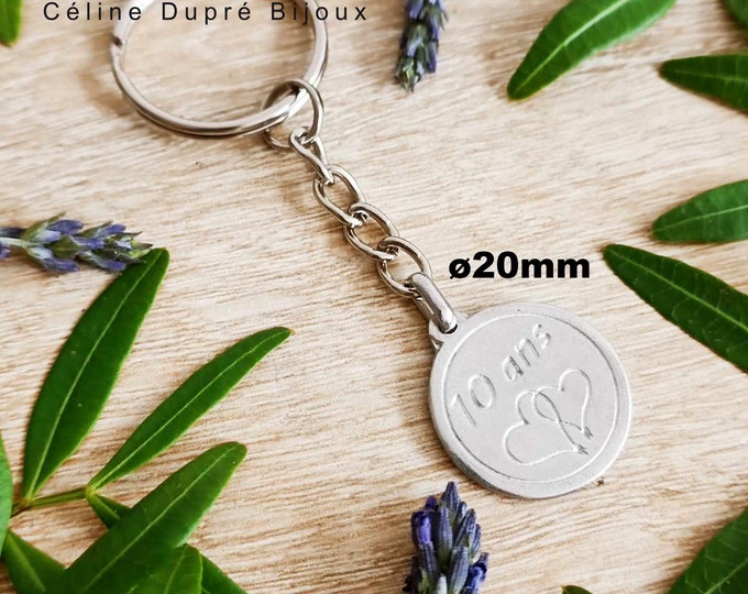 For your tin wedding, wedding anniversary etc. - Medal alone or with ring - 1 medal in raw tin