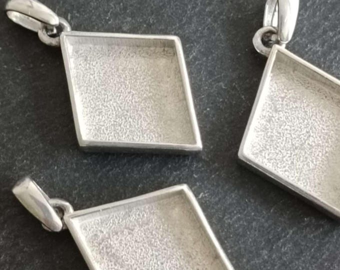 Raw tinplate jewelry base - Diamond 23x27mm