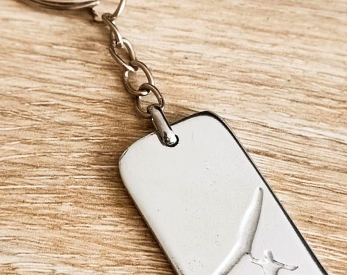 Tinplate key ring - Wingfoil (Man) - Rectangle 20x40mm - choice of design