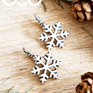 Snowflake earrings - ø18mm - Made in France