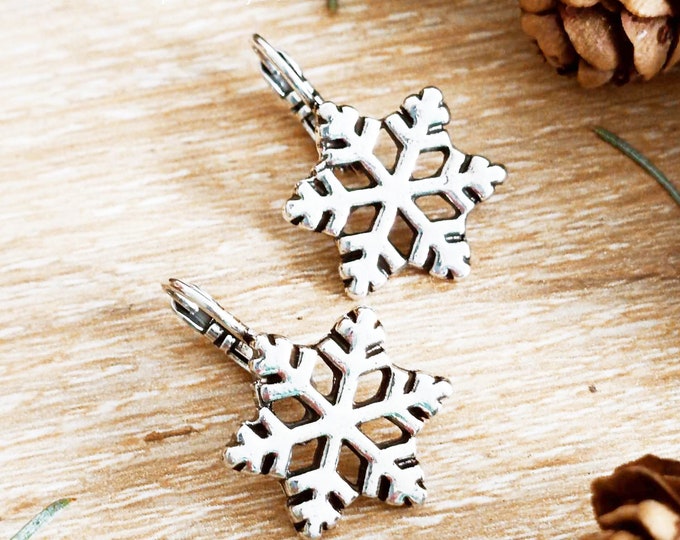 Snowflake earrings - ø18mm - Made in France