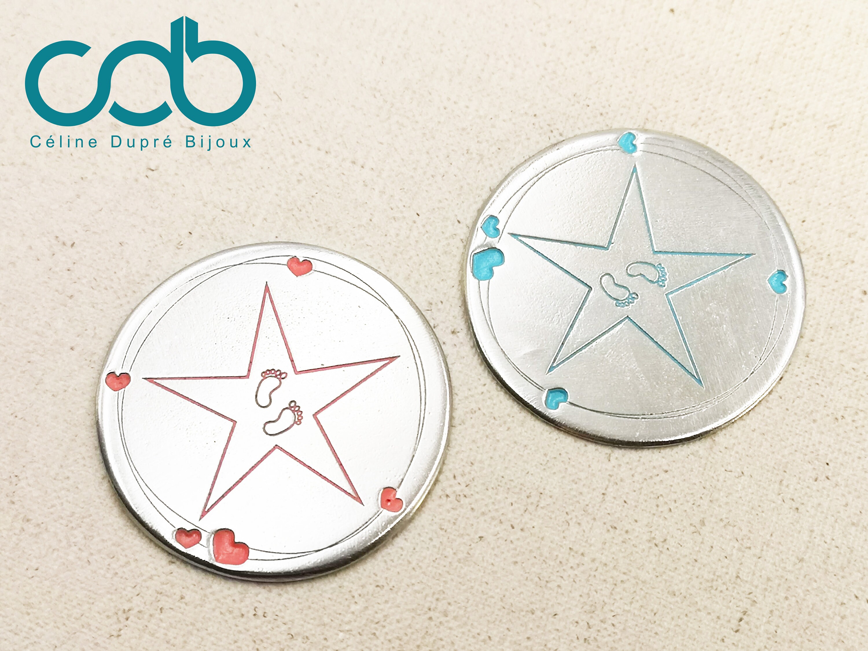 Médaille Bébé Étoile - Etain Ø44mm