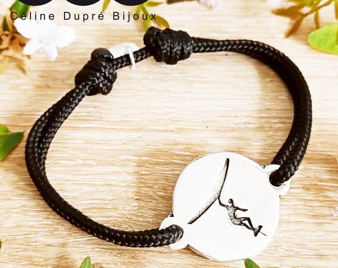 Wingfoil Bracelet - Medal ø25mm with Paracord cord ø3mm - size and color of your choice