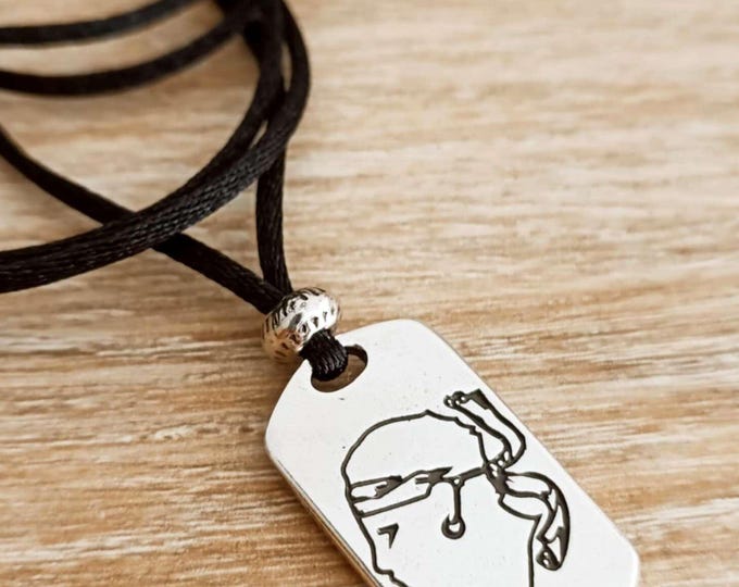 Moorish Head Necklace - Rectangle 16x29mm - Cord of your choice