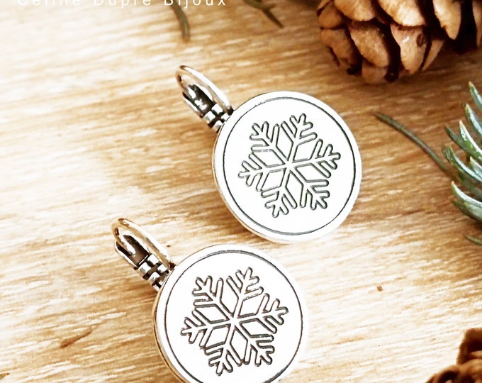 Snowflake earrings ø17mm - Made in France