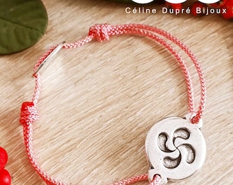 Lauburu bracelet / Basque cross - ø18mm - white iron 925 silver finish