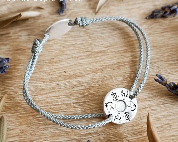 Camargue Cross bracelet, bull, horse - adjustable - ø16mm - color and cord of your choice