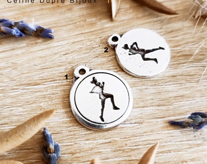 Charm's "Running/Running" for bracelet - model of your choice - tinplate silver finish 925